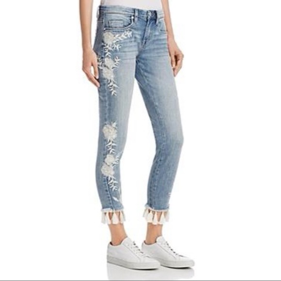 Blank NYC Denim - [Blank NYC] Embroidered Tassel-Hem Skinny Jeans